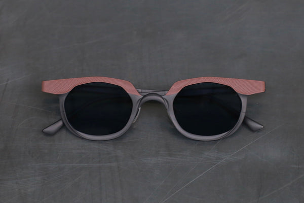 Rigards RG1002TI Series Pure Titanium Glasses RG-RG1002TI-SHTXKLP-F Dark Gray/Rust Frame Blue Lenses
